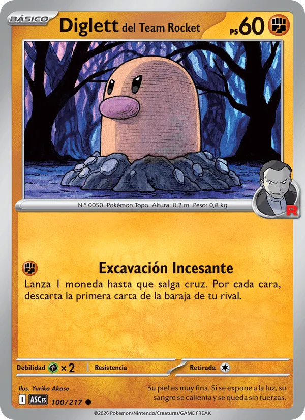 Diglett del Team Rocket · Héroes Ascendentes 100/217