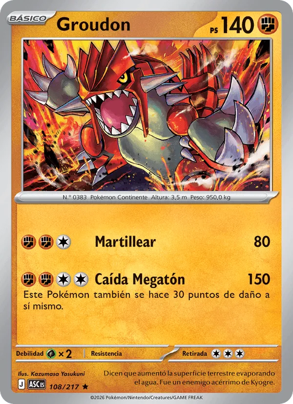 Groudon · Héroes Ascendentes 108/217