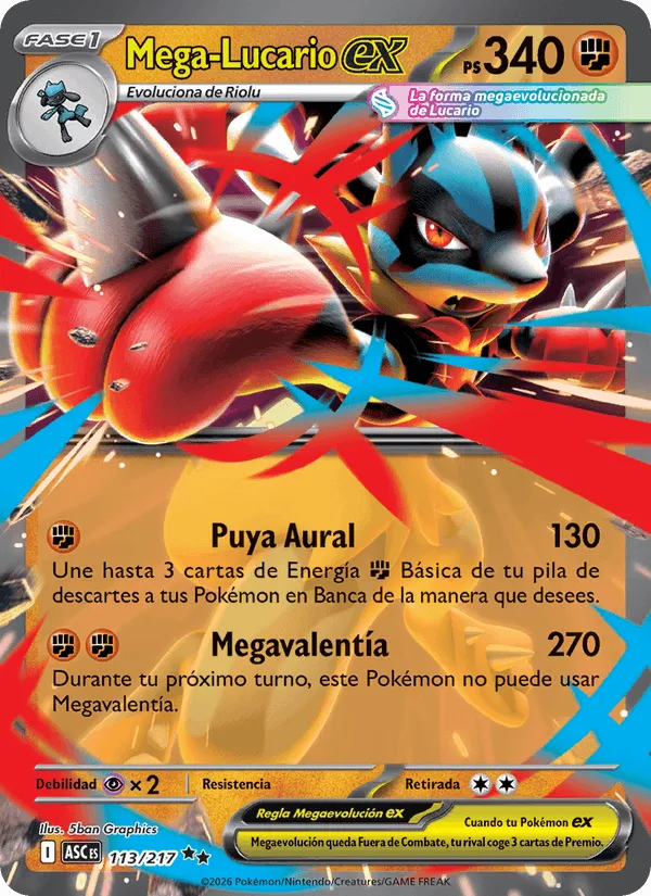 Mega-Lucario ex · Héroes Ascendentes 113/217