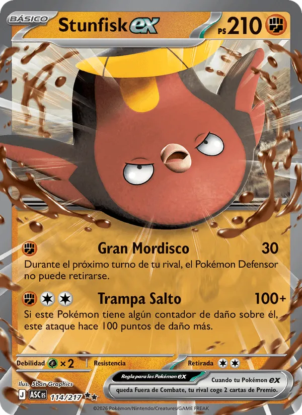 Stunfisk ex · Héroes Ascendentes 114/217