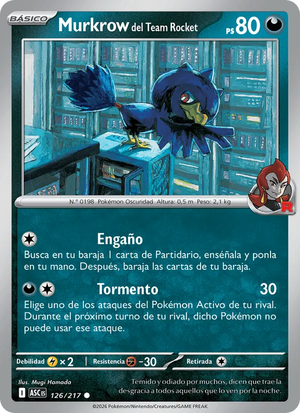 Murkrow del Team Rocket · Héroes Ascendentes 126/217