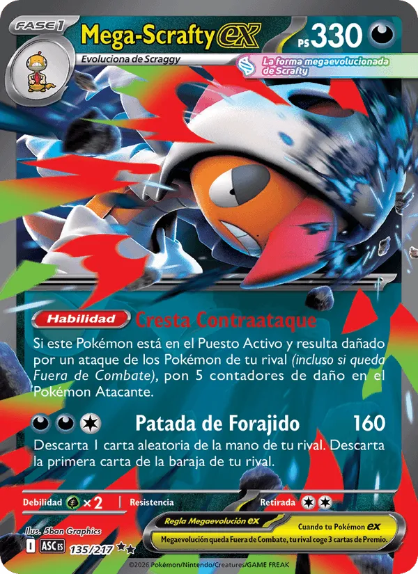 Mega-Scrafty ex · Héroes Ascendentes 135/217
