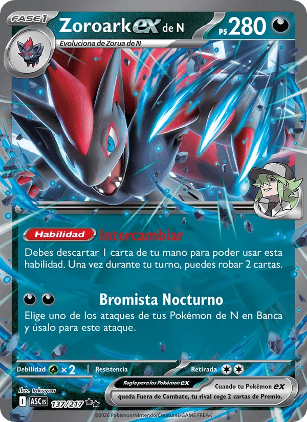 Zoroark ex de N · Héroes Ascendentes 137/217