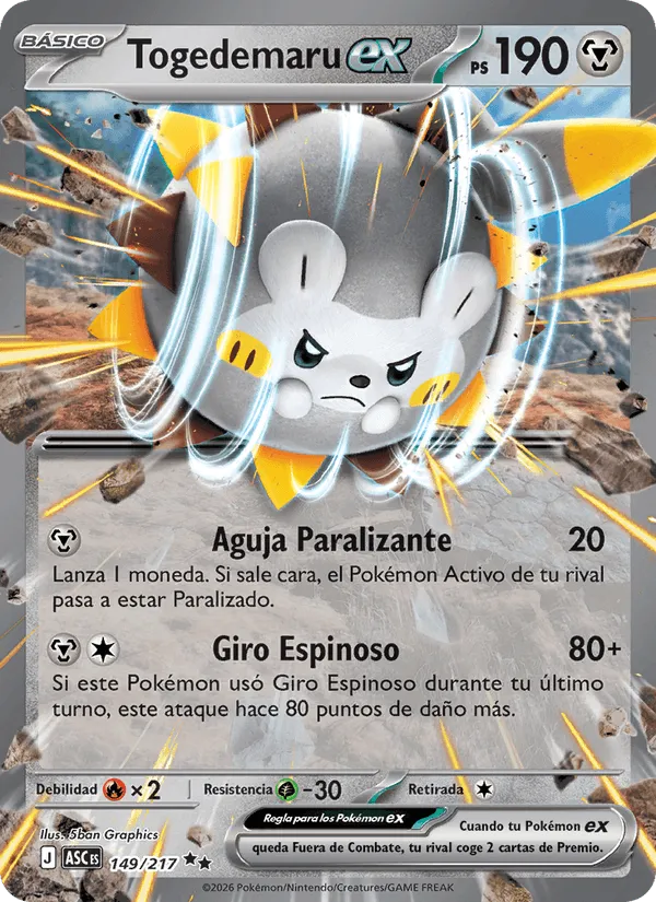 Togedemaru ex · Héroes Ascendentes 149/217