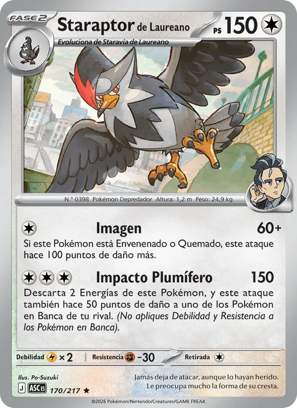 Staraptor de Laureano · Héroes Ascendentes 170/217