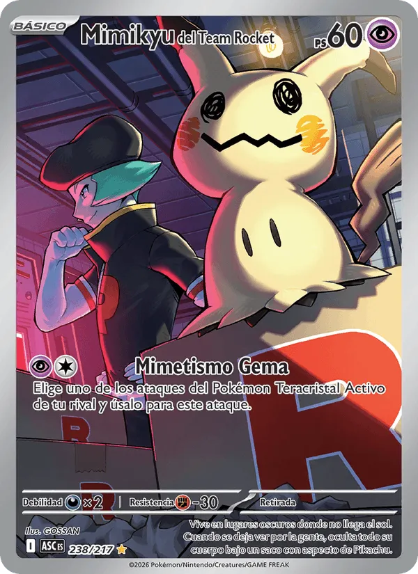 Mimikyu del Team Rocket · Héroes Ascendentes 238/217