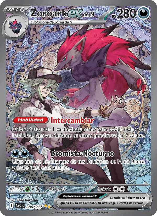 Zoroark ex de N · Héroes Ascendentes 286/217