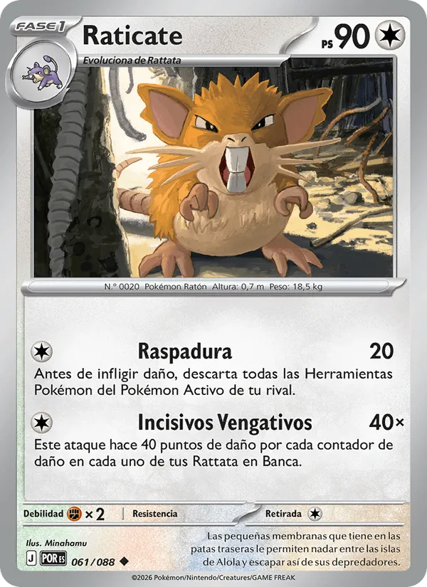 Raticate · Equilibrio Perfecto 061/88