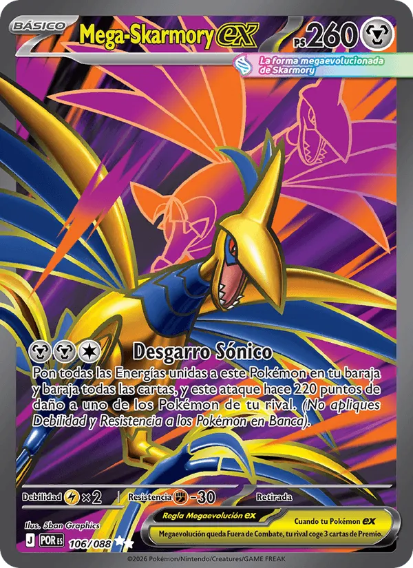 Mega-Skarmory ex · Equilibrio Perfecto 106/88