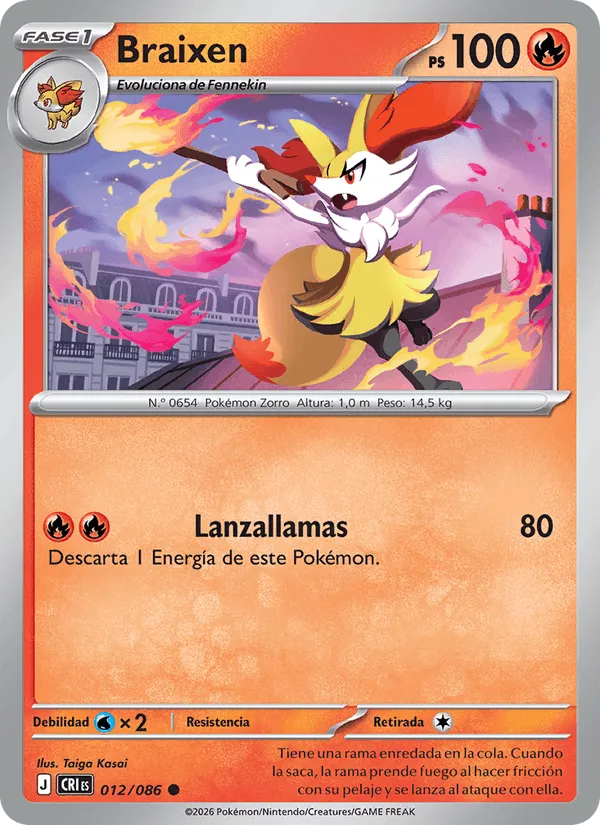 Braixen · Caos Creciente 012/86