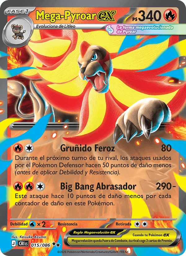 Mega-Pyroar ex · Caos Creciente 015/86