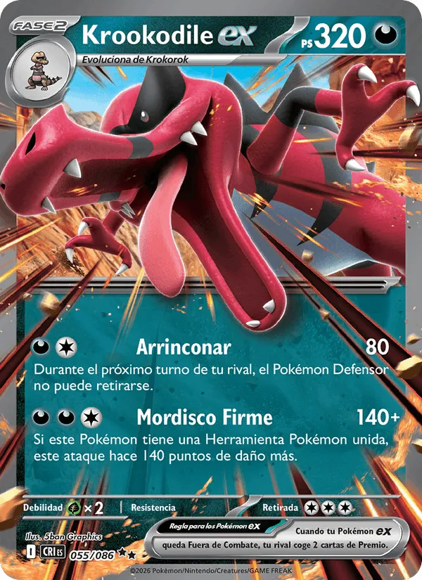 Krookodile ex · Caos Creciente 055/86