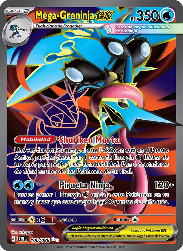 Mega-Greninja ex · Caos Creciente 100/86