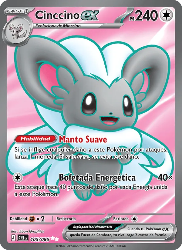 Cinccino ex · Caos Creciente 105/86