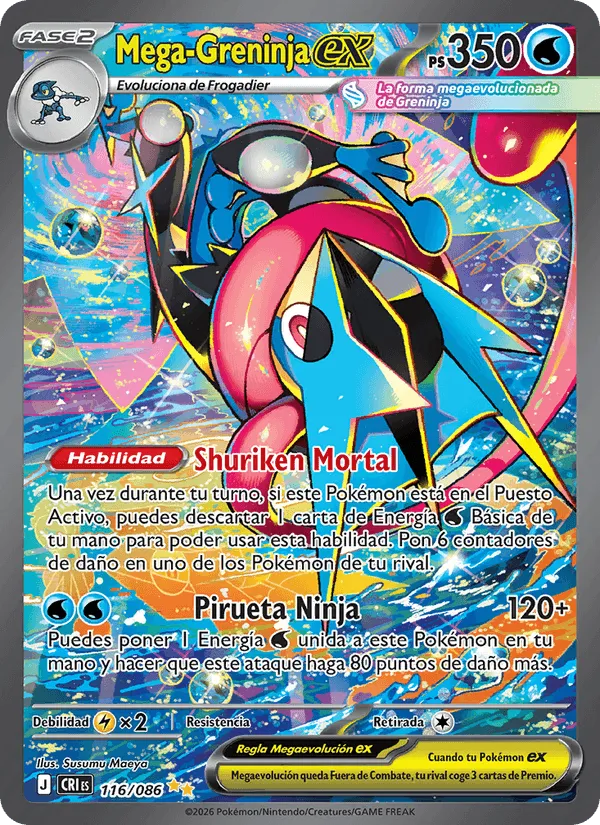 Mega-Greninja ex · Caos Creciente 116/86