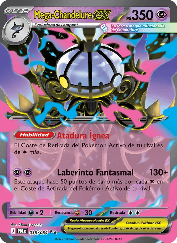 Mega-Chandelure ex · Oscuridad Absoluta 038/84