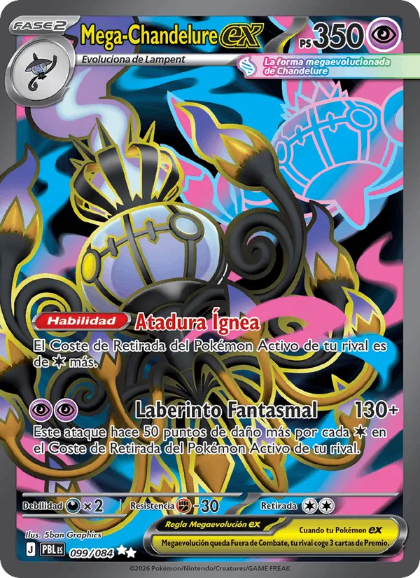Mega-Chandelure ex · Oscuridad Absoluta 099/84