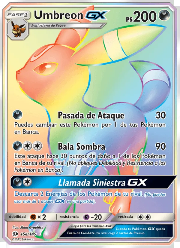 Umbreon GX · Sol y Luna 154/149