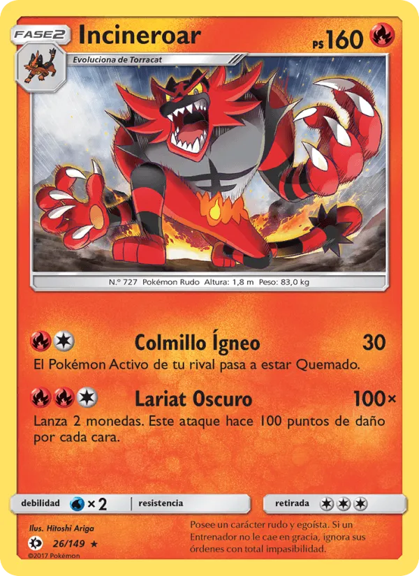 Incineroar · Sol y Luna 26/149