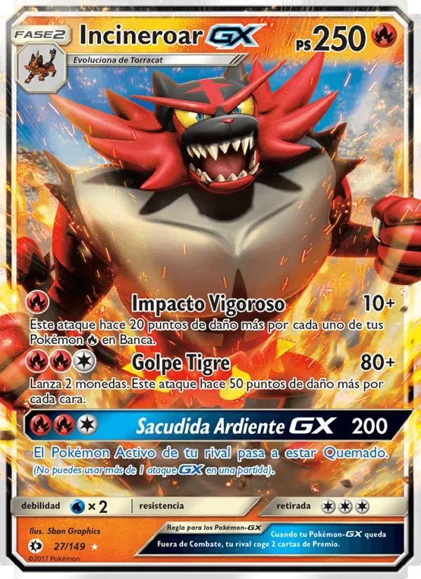 Incineroar GX · Sol y Luna 27/149