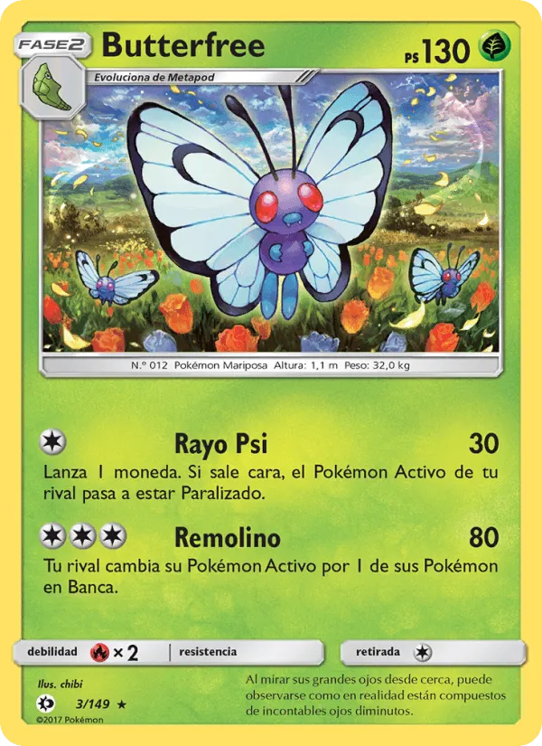 Butterfree · Sol y Luna 3/149