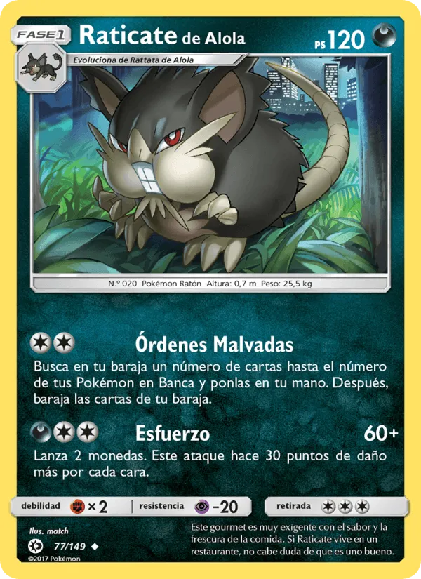 Raticate de Alola · Sol y Luna 77/149