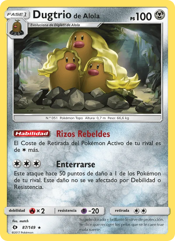 Dugtrio de Alola · Sol y Luna 87/149