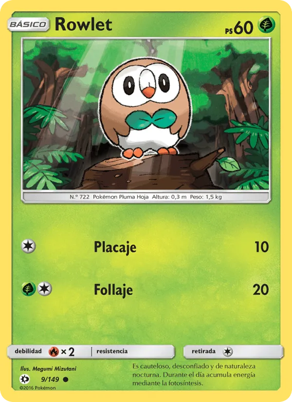 Rowlet · Sol y Luna 9/149
