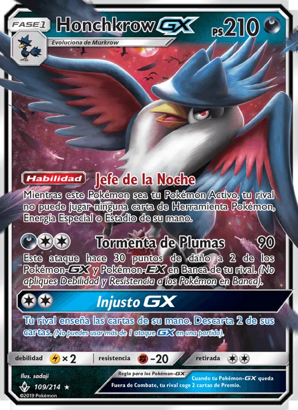 Honchkrow GX · Vínculos Indestructibles 109/214