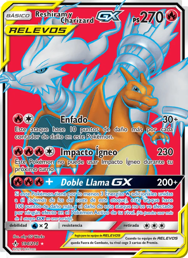 Reshiram y Charizard GX · Vínculos Indestructibles 194/214