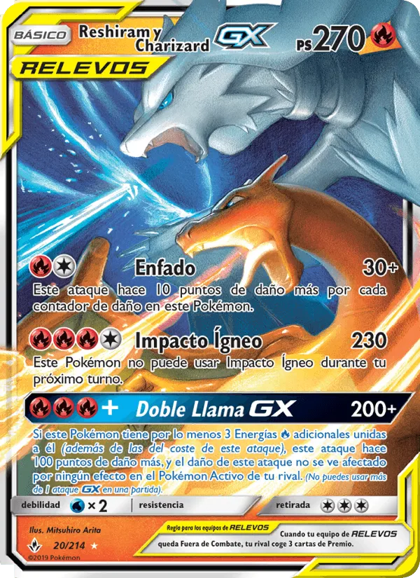 Reshiram y Charizard GX · Vínculos Indestructibles 20/214