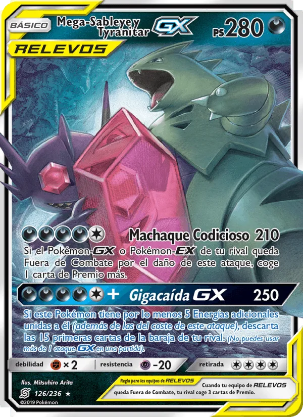 Mega-Sableye y Tyranitar GX · Mentes Unidas 126/236