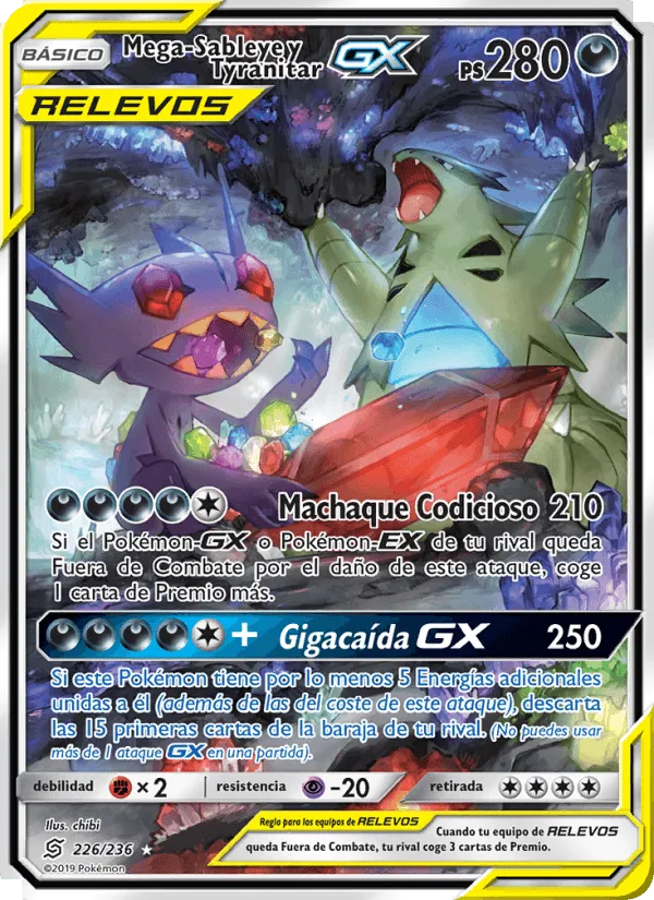 Mega-Sableye y Tyranitar GX · Mentes Unidas 226/236
