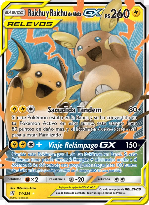 Raichu y Raichu de Alola GX · Mentes Unidas 54/236