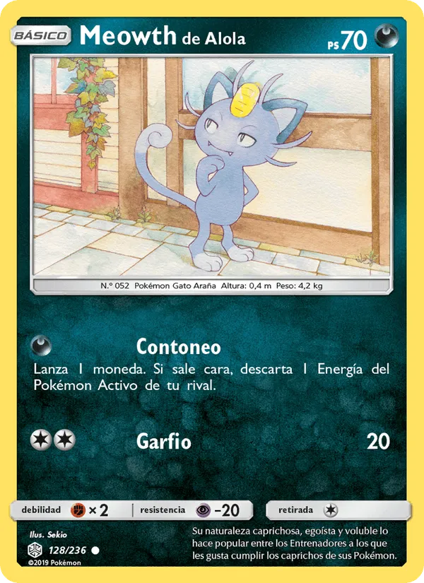 Meowth de Alola · Eclipse Cósmico 128/236