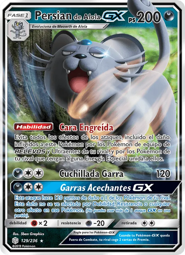 Persian de Alola GX · Eclipse Cósmico 129/236
