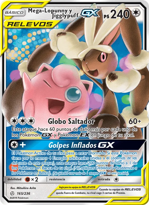 Mega-Lopunny y Jigglypuff GX · Eclipse Cósmico 165/236