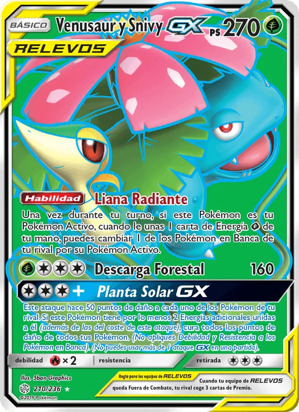 Venusaur y Snivy GX · Eclipse Cósmico 210/236