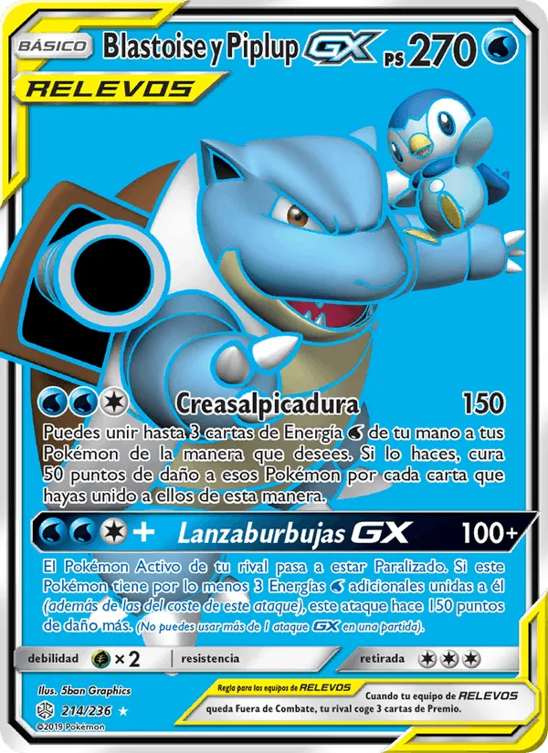 Blastoise y Piplup GX · Eclipse Cósmico 214/236