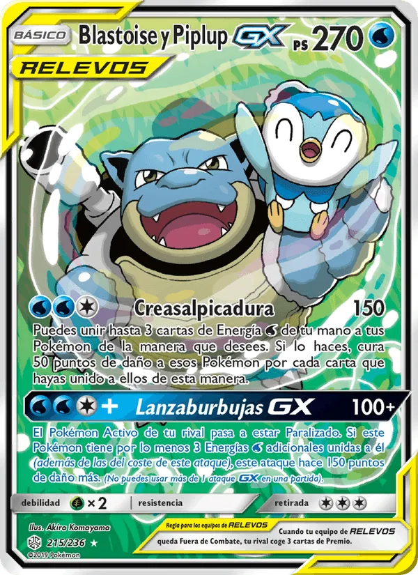 Blastoise y Piplup GX · Eclipse Cósmico 215/236