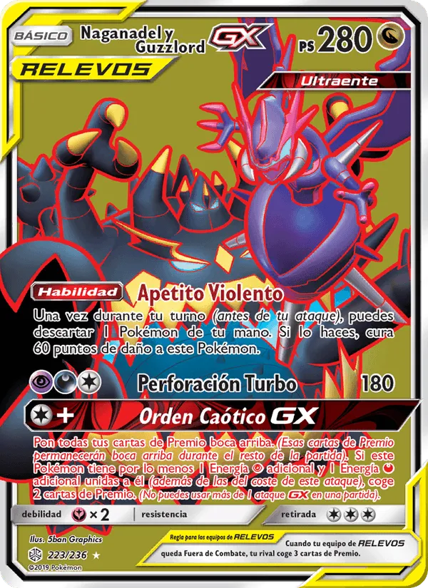 Naganadel y Guzzlord GX · Eclipse Cósmico 223/236