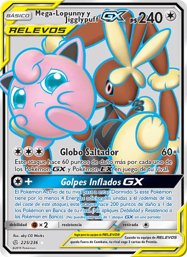 Mega-Lopunny y Jigglypuff GX · Eclipse Cósmico 225/236