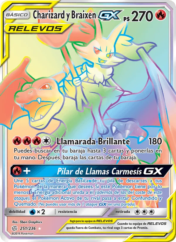 Charizard y Braixen GX · Eclipse Cósmico 251/236
