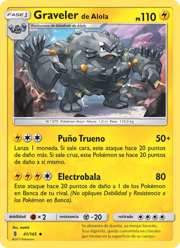 Graveler de Alola · Albor de Guadianes 41/145
