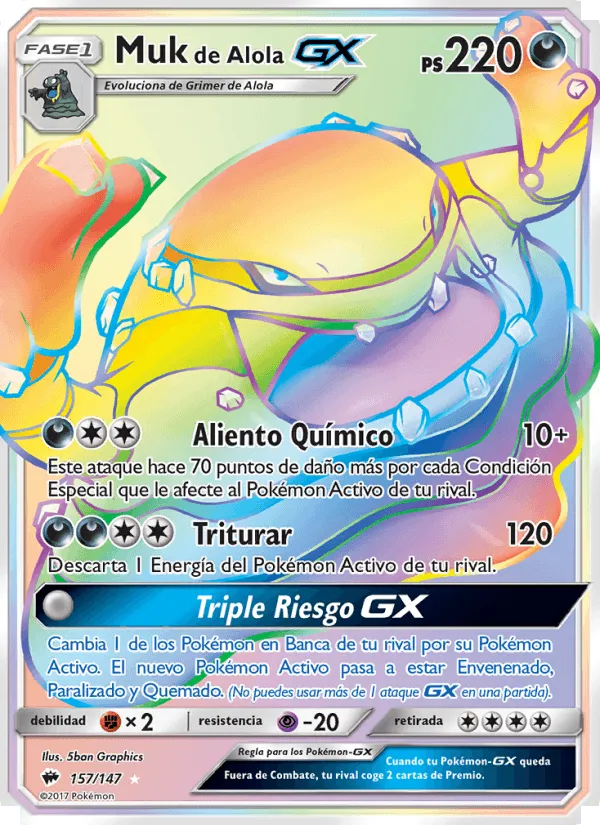 Muk de Alola GX · Sombras Ardientes 157/147