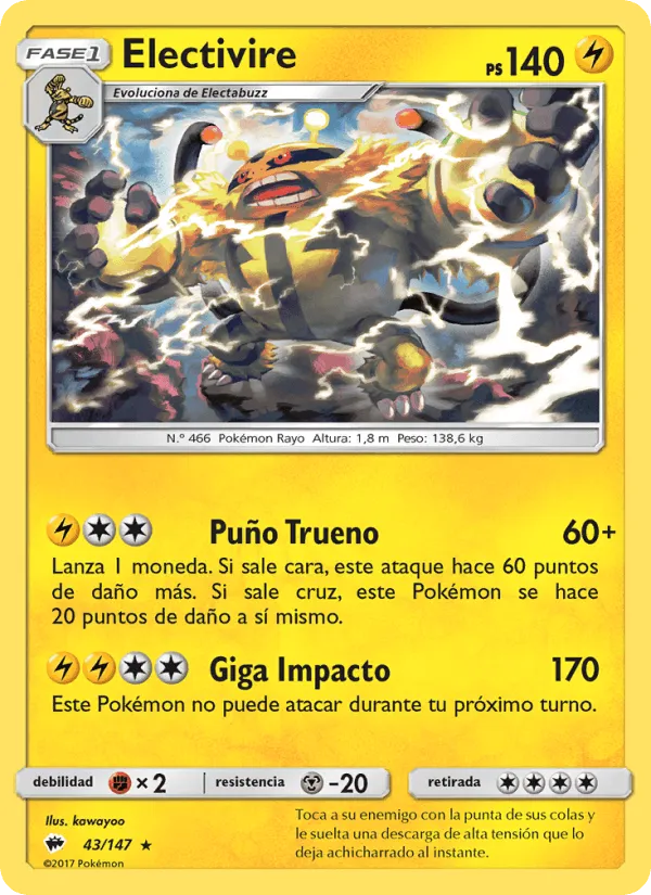 Electivire · Sombras Ardientes 43/147