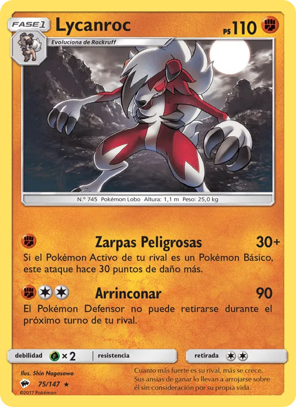 Lycanroc · Sombras Ardientes 75/147