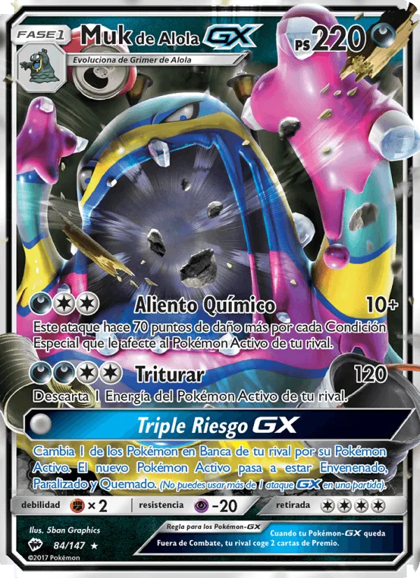 Muk de Alola GX · Sombras Ardientes 84/147