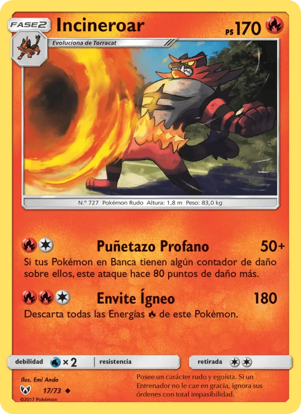 Incineroar · Leyendas Luminosas 17/73