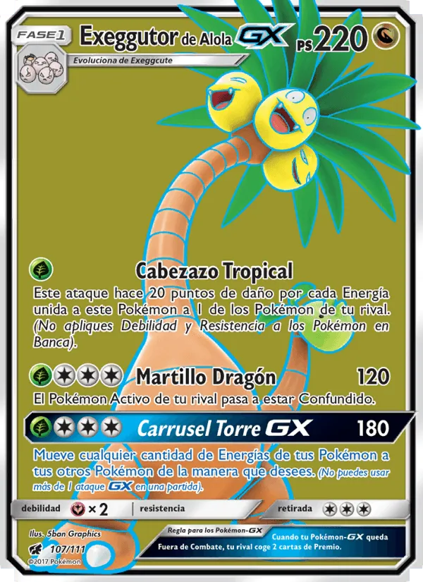 Exeggutor de Alola GX · Invasión Carmesí 107/111